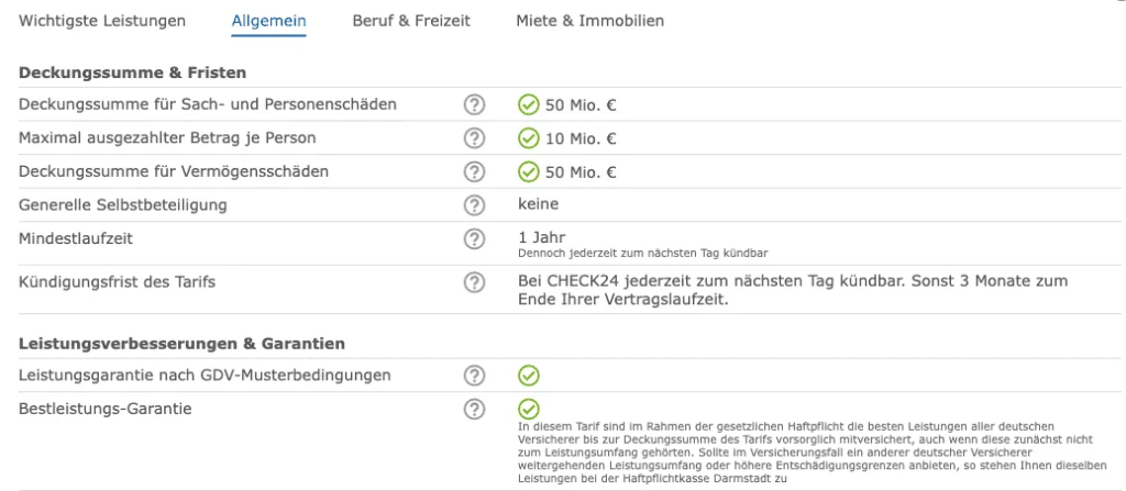 things personal liability insurance should cover in Germany