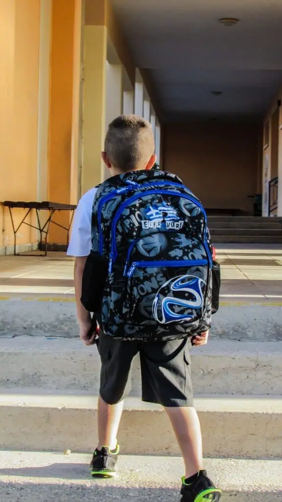 Frist day of school bag pack